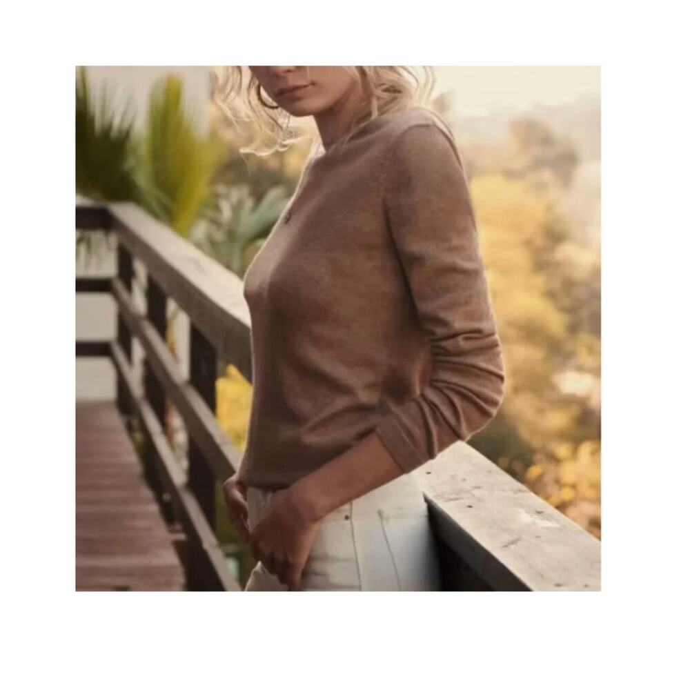 Sezane Salome Jumper Sweater Camel Tan Merino Wool - Picture 2 of 10